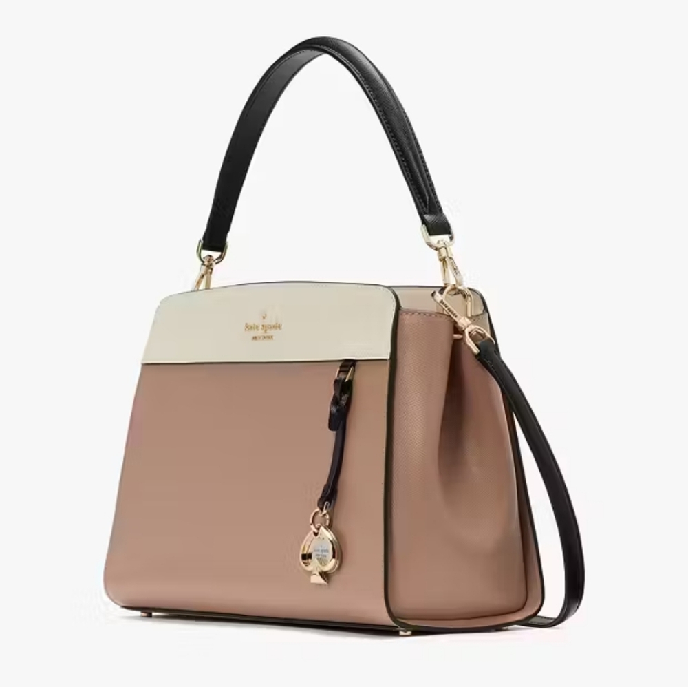 Kate Spade Madison Colorblock Saffiano Leather Satchel, Toasted Hazelnut - Picture 3 of 10